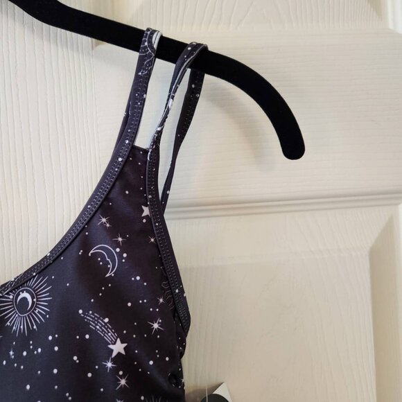 No Boundaries Black Swimsuit Bathing Suit Size S Celestial Stars and Moon Print - Picture 4 of 10